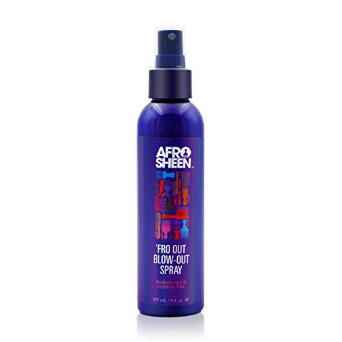 Afro Sheen ’Fro Out Blow-Out Spray. Protects Hair & Controls Fizz. 6 Oz.