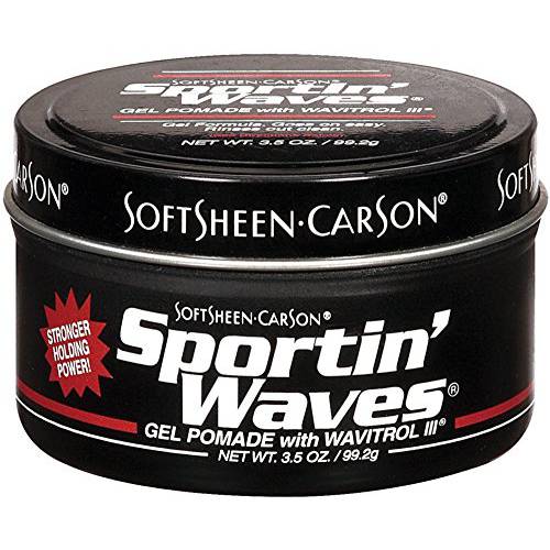 Soft Sheen Sportin Waves 3.5 Ounce Gel Pomade/Wavitrol Jar (103ml) (6 Pack)