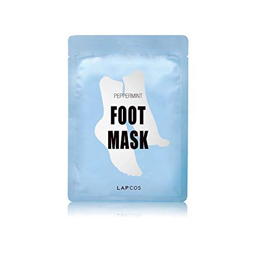 LAPCOS Foot Mask, Moisturizing Spa Treatment with Peppermint and Lavender, Repair Dry Cracked Heels & Feet, Korean Beauty Favorite, 1-Pack