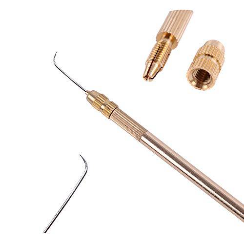 1 Piece German Needle + 1 Brass Holder for Lace Wig Accessories Weaving Ventilating Needles and Holder