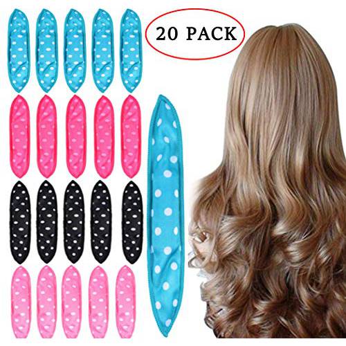 Foam Hair Curlers, Pillow Cloth Hair Rollers,No Heat Sleeping Soft Sponge Rollers for Long, Short, Thick & Thin Hair Spiral Curls Hair Styling Rollers (4colors)