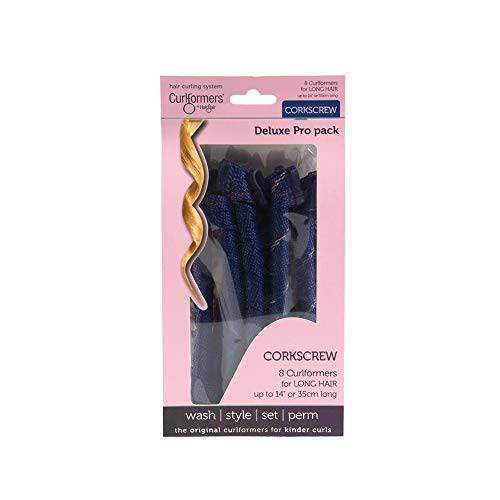 Original Heatless Hair Curlers by Curlformers • Deluxe Corkscrew Curls Top Up Pack • For Long Hair Up To 14” (35cm) • 8 No Heat Curlers (Styling Hook Not Included) • Healthy & Damage Free
