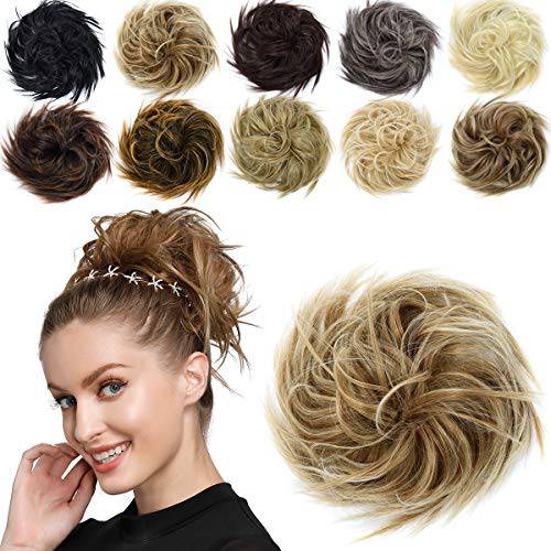 EMERLILY Messy Bun Hair Piece Synthetic Scrunchy Tousled Updo Hair Extensions Ponytail Curly Hair Pieces for Women