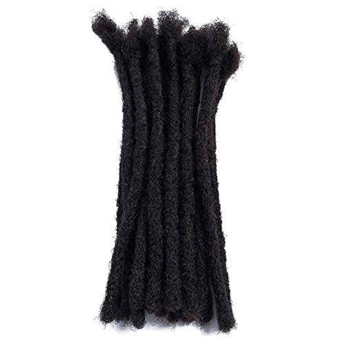 100% Human Hair Dreadlock Extensions 20 Strands,Dsoar Handmade Crochet Loc Extensions Medium Size (Width 0.8 cm,8 inch,Natural Black)