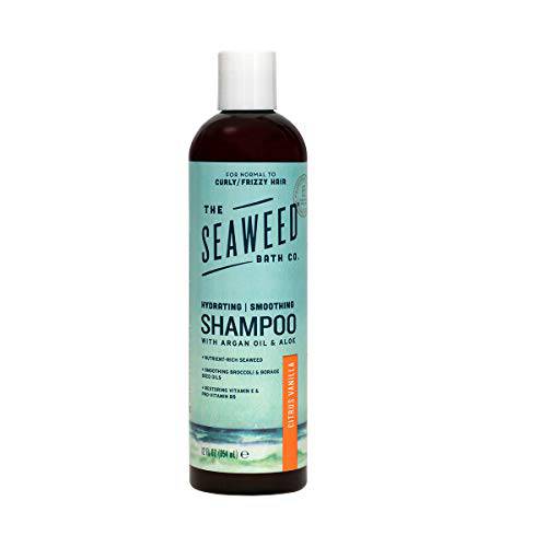 Seaweed Bath Co. Smooth Shampoo, Citrus Vanilla Scent, 12 Ounce, Sustainably Harvested Seaweed, Borage and Broccoli Seed Oils, For Curly and Frizzy Fine Hair