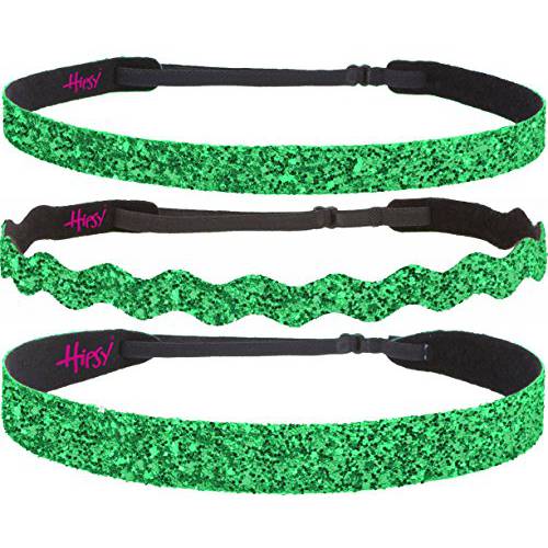 Hipsy Irish Green Headband St Patricks Day Accessories Clover Headband Gift Packs (St Patty’s Day Green Glitter 3pk)