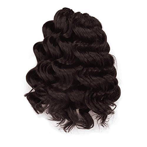 ToyoTree Ocean Wave Crochet Hair - 9 Inch 8packs Dark Brown Crochet Braids, Synthetic Braiding Hair Extensions(9 inch, 4)