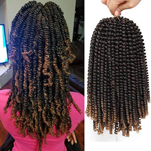 12 inch Spring Twist Crochet Braids Hair for Butterfly Locs Bomb Twist Crochet Hair Beyond Beauty Ombre Colors Synthetic Fluffy Hair Extension 3 Packs