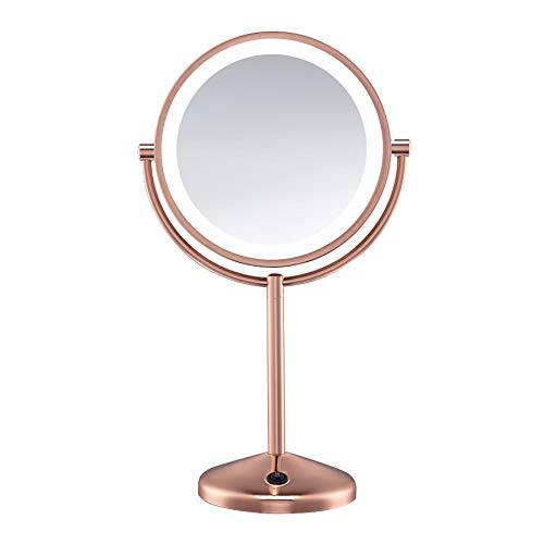 Conair Reflections Double-Sided LED Lighted Vanity Makeup Mirror, 1x/10x magnification, Polished Chrome finish