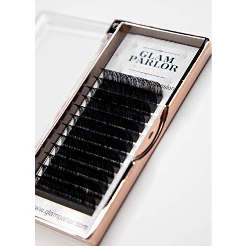 Glam Parlor .03 C & D Curl Soft Matte Individual Volume Eyelash Extensions - Easy to Fan - No Residue Strip - Faux Mink - 8-17mm Individual & Mixed Trays avail - Salon Use (D Curl 8mm)
