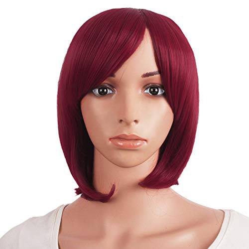 MapofBeauty 12 Inches/30cm Women Short Straight Cosplay Party BOB Wig (White)