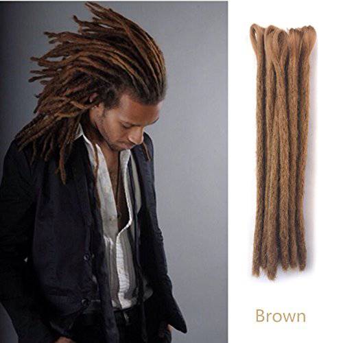 Aosome Dreadlock Extensions Pack of 20 Handmade Crochet Bleached Blonde Synthetic Hair Locs Extension Reggae Hair,20inch