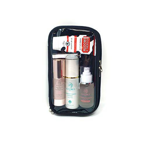 Deluxe Travel Kit Organizer W/Hanger Hook Bathroom Storage Cosmetic Bag Toiletry Bag Waterproof FREE TOOTHBRUSH KIT (SKY BLUE)