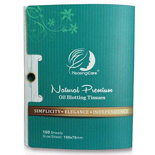 Natural Green Tea Oil Absorbing Tissues - 100 Counts, Premium Face Oil Blotting Paper - Take Only 1 Piece Each Time Design - Large 10cmx7cm Oil Absorbing Sheets, No Waste and Easy to Carry in Pocket