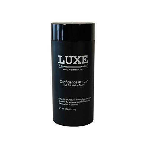 LUXE Hair Thickening Fibers - CONFIDENCE IN A JAR – 2 Months+ Supply – Hypoallergenic, Dermatologist Tested – Multiple Colors Available (Black)