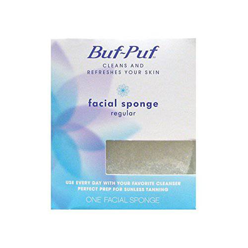 Buf-Puf Regular Facial Sponge – Face Scrubber for Combination Skin – 1 Each (Pack of 5)