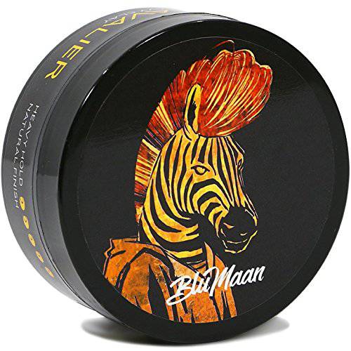BluMaan Cavalier Men’s Hair Clay - Contains 5 Nourishing Organic Oils - Long-lasting Heavy Hold For Textured, Natural Finish - Tames Coarse, Wavy And Thick Hair - 2.5 oz (74 ml)