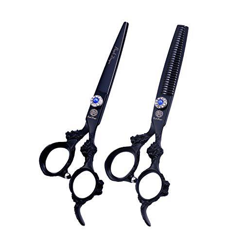 Purple Dragon Professional 6 Multicolor Stainless Steel Barber Cutting and Thinning Scissors for Salon and Home Use