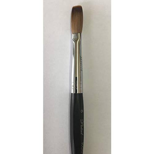 Six Angles - CRIMPED - Black Handle Petal 100% Kolinsky Acrylic Nail Brush (Crimped 10)