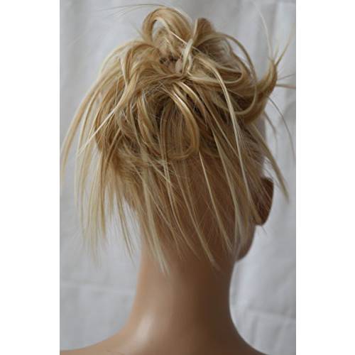PRETTYSHOP XXL Hairpiece Scrunchy Updo Bridal Hairstyle Voluminous Wavy Messy Bun Light Blonde Mix G22F