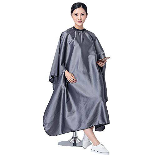 Lzttyee Hairdressing Hair Cut Cutting Cape Cloth Waterproof Salon Barbers Gown with Stretch Out Hand Design (Black)