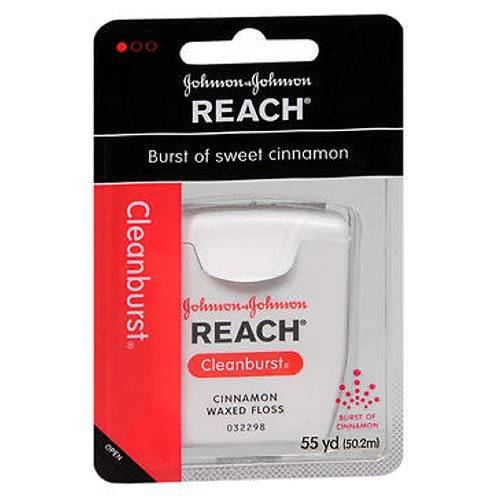 REACH Cleanburst Waxed Floss Cinnamon 55 Yards (Pack of 12)