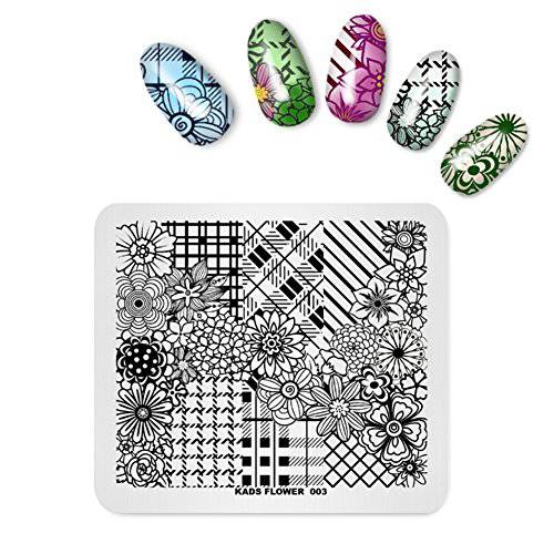 Rolabling Stamping Plate for Nail Art Flower Nail Stamp Plate Image Template Nail Art Tool DIY Manicure Template Nail Polish Printer Transfer (color-7)