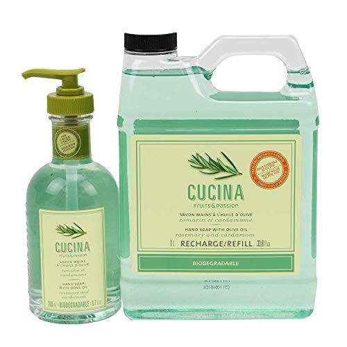 Fruits & Passion Cucina Lime Zest and Cypress Hand Soap 200ml + 1L Refill Set