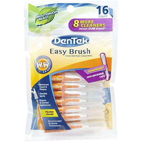 DenTek Easy Brush Interdental Cleaners, Mint, 16 Count | 10 Pack