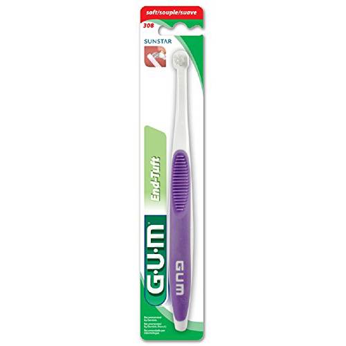 GUM End-Tuft Toothbrush, Implants, Furcations, Ortho Maintenance, Soft Bristles, Dentist Recommended