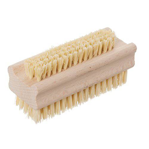 Redecker Natural Pig Bristle Nail Brush with Untreated Beechwood Handle, 3-3/4-Inches