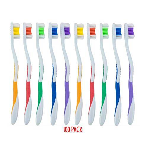 Bulk Individually Wrapped Standard Medium Bristle Toothbrushes for Travel, Hotel, Guests, Disposable use and More (200 Pack)