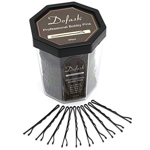 Dofash New Improved 260 PCS 5CM/2in Bobby Pins Work well to Keep Hairstyles in Place Bulk Strong Bobby Pins Brown for Hair Salon (Brown)