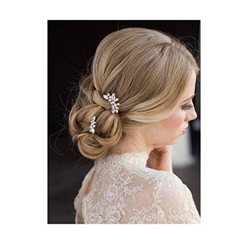 Unicra Bride Wedding Crystal Hair Pins Wedding Bridal Hair Pieces Accessories for Women and Girls Pack of 3 (Gold)