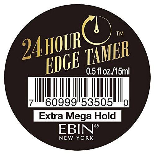 EBIN NEW YORK 24 Hour Edge Tamer, Extra Mega Hold, 4 Oz - No Flaking, No White Residue, Shine, Moisture and Prevent Breakage with Castor Oil