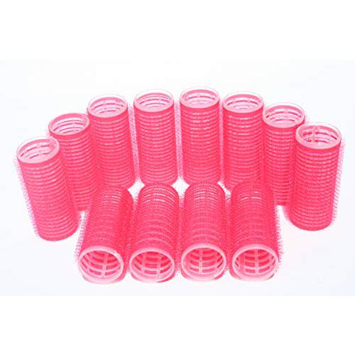 Jumbo Self Grip Holding Hair Curlers Rollers Grip Cling Nylon Plastic Sticky Curling Tools Pro Salon Hairdressing Curlers Or DIY Curly Hairstyle (Randomcolor Premium Styling 48mm/1.9 12PCS)