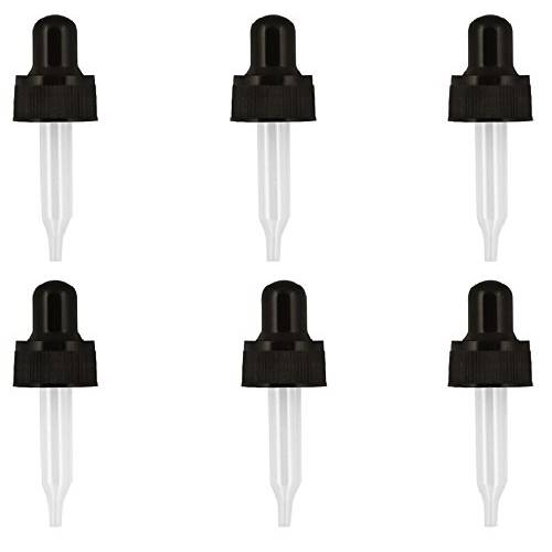 Year of Plenty Glass Eye Droppers for 5ml Essential Oil Bottles | 12-Pack | Black | Compatible with doTERRA, Young Living, Rocky Mountain, Plant Therapy, Plant Guru, Edens Garden