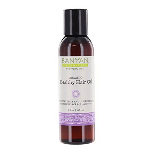 Banyan Botanicals Healthy Hair Oil – Organic Herbal Oil with Bhringaraj & Amla – Ayurvedic Hair Care for Strong, Thick, Lustrous Hair & for Scalp Massage – 12oz. – Non GMO Sustainably Sourced Vegan