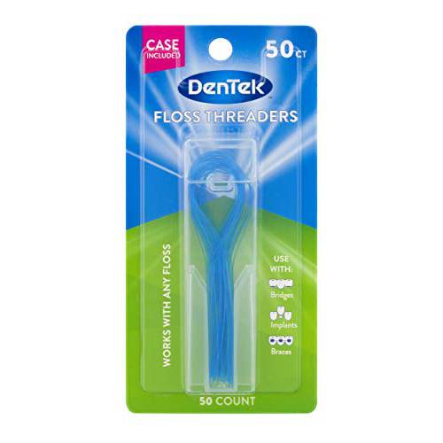 DenTek Floss Threaders | For Braces, Bridges, and Implants | 50 Count (Pack of 6)