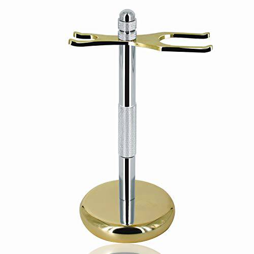 GRUTTI Deluxe Chrome Razor and Brush Stand with Bowl, Compatible with Manual Razor, Safety Razor, Gillette Fusion Razor, This Will Prolong The Life of Your Shaving Brush
