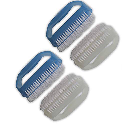 NewFerU Hand Finger Nail Scrub Brush Set with Cuticle Remover for Deep Cleaning Small Scrubber Cleaner Tool for Men Women Gardener, Auto Mechanic, Kitchen Sink, Bathroom Bath Tub, Laundry, Shower (4)