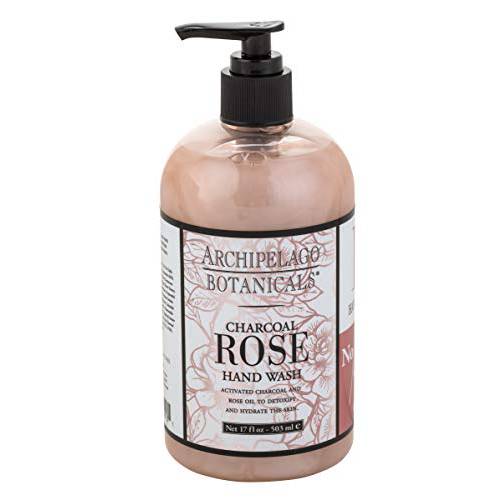 Archipelago Botanicals Charcoal Rose Hand Wash | Gentle, Daily Hand Soap | Cleanse and Hydrate (17 fl oz)