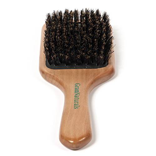 GranNaturals Boar Bristle Hair Brush for Women and Men - Natural Wooden Large Flat Square Paddle Hairbrush - For Thick, Fine, Thin, Wavy, Straight, Long, or Short Hair