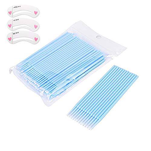 Coobbar 100pcs/lot Durable Micro Disposable Eyelash Extension Mascara Brush Eyelash Glue Cleaning Stick for Women (Pink)