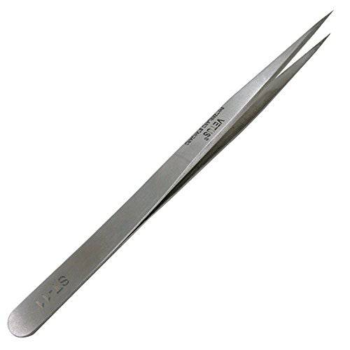 LASHVIEW Vetus Angled Pointed Perfect Craft Fine Angled Removal Stainless Steel Tip Curved Tweezers For Profissional Grafting Eyelash Extension False Eyelash Nail Art Electionics Medical