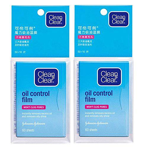 Oil Control Film Replacment for Clean & Clear Oil-absorbing Sheets,5 Pack (300 sheets) Oil Blotting Sheets for Face ,9% Larger,Makeup Friendly High-performance Handy Face Blotting Paper for Oily Skin