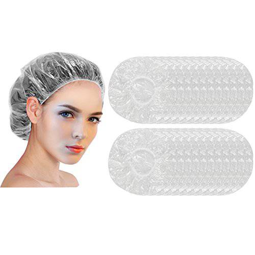Shower Cap Disposable - 100 Pcs Thickening Women Shower Caps Normal Size