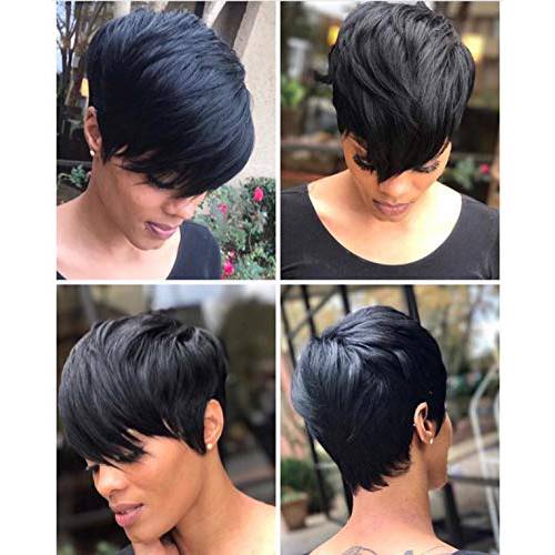 BeiSD Short Pixie Cut Hair Short Black Hairstyles Synthetic Wigs For Women Heat Resistant Hairpieces Women’s Fashion Wigs (XP-911-1B)