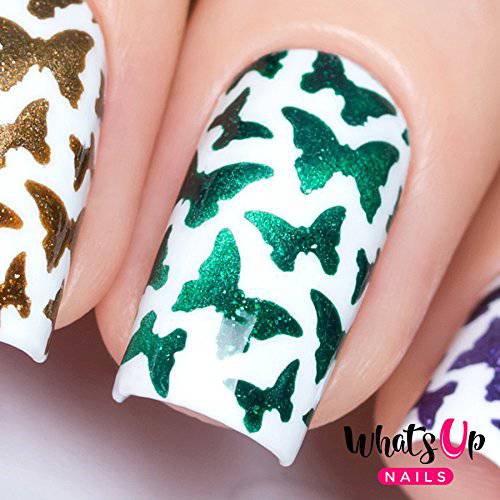 Whats Up Nails - Nail Vinyl Stencils Variety Pack 4pcs (Anchor, Palm, Hibiscus, Butterflies) for Nail Art Design