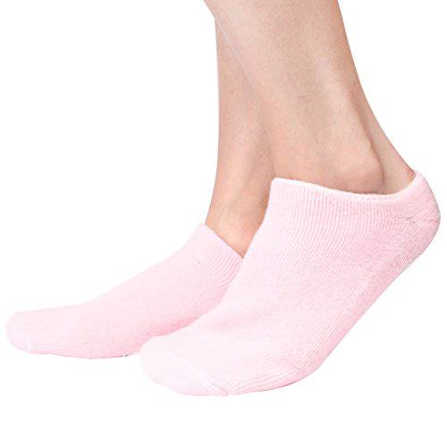 Comfort Gel Socks for Men and Women - Soft Spa Silicone Gel Infused Moisturizing Socks (Pink (1 Pair))
